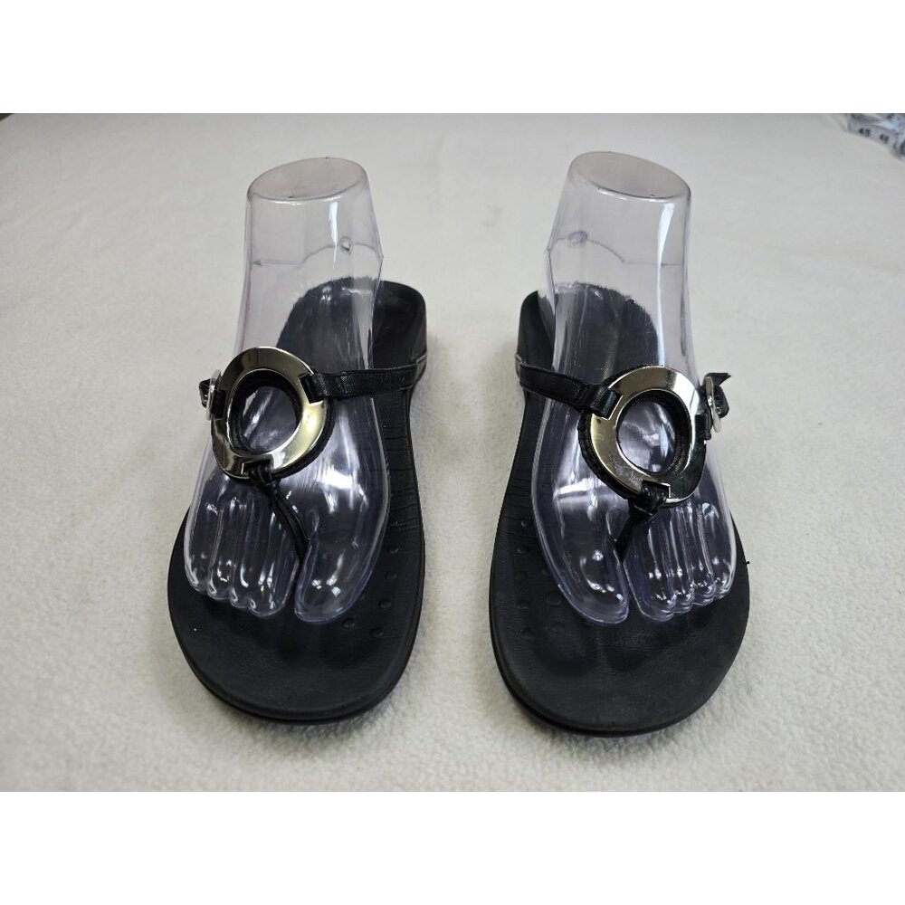 Vionic Womens Black Sandals With Metal Accent Size 7 - Picture 2 of 8
